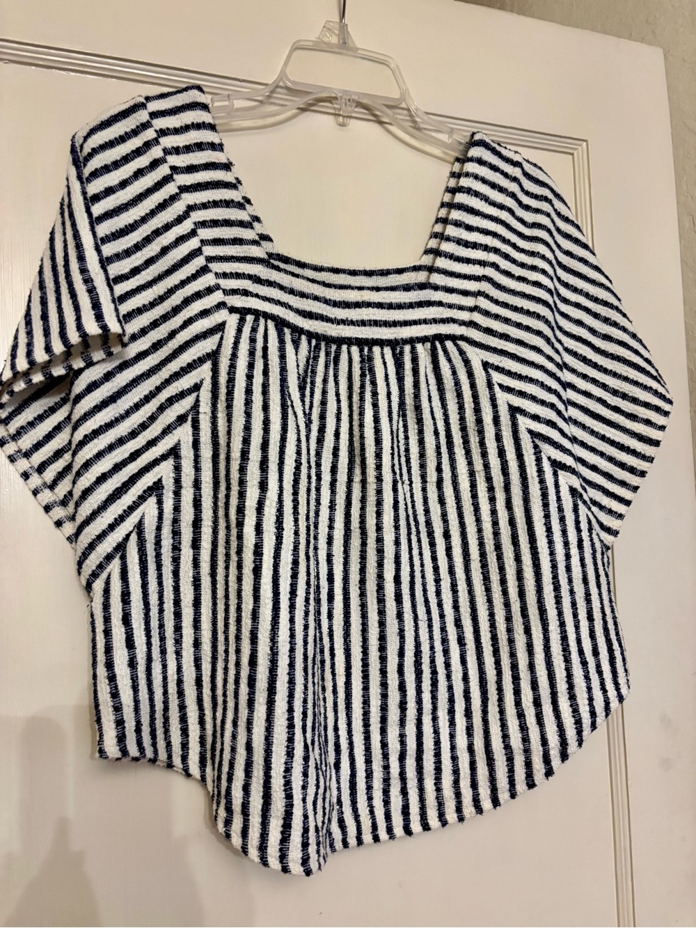 Madewell Black and White Striped Square-Neck Tunic